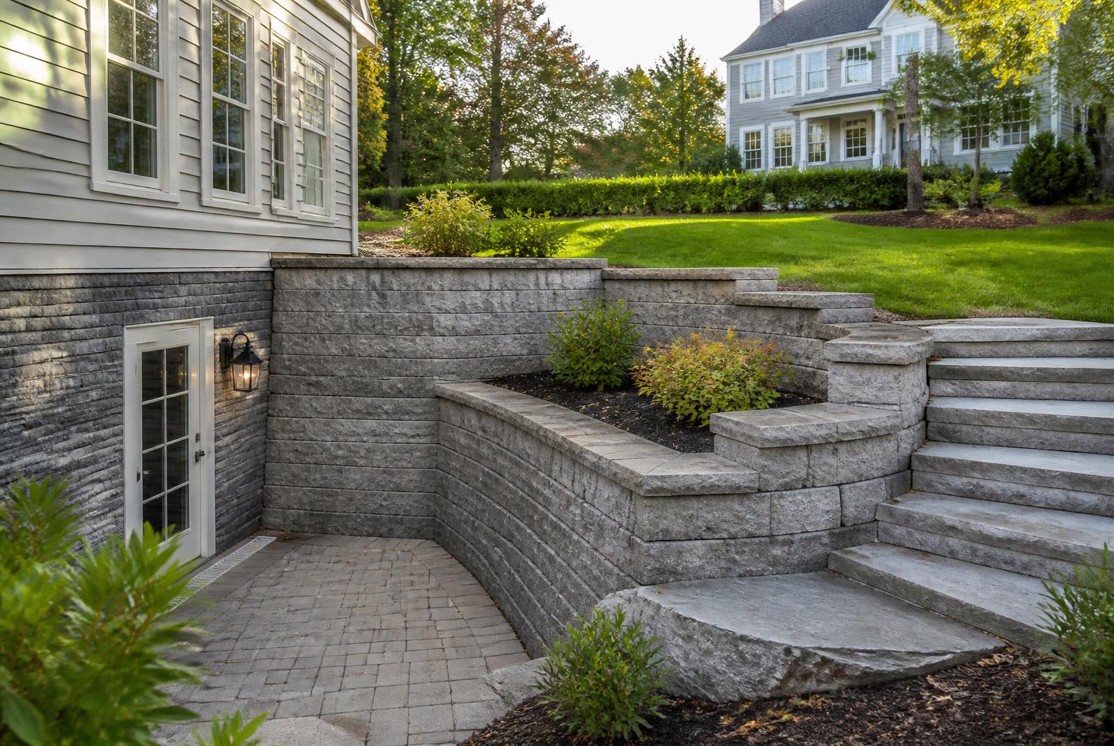Walkout Basement Retaining Wall