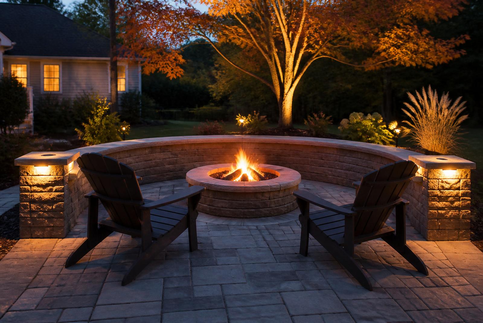 Fire Pit Lounge & Seat Walls